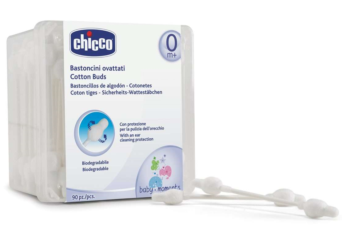 Ватные палочки Chicco с ограничителем 90 шт