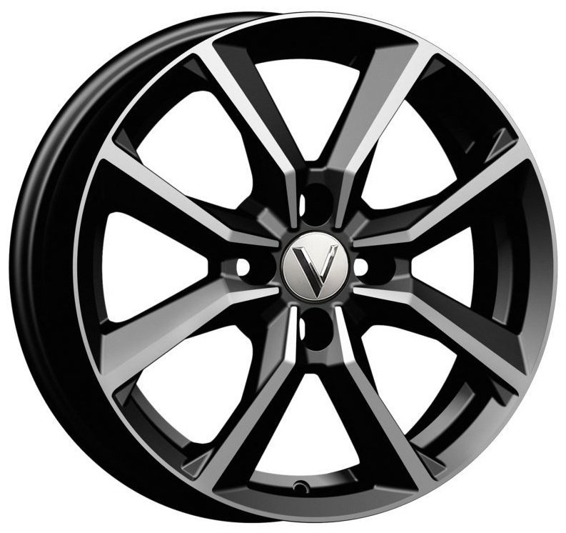 K-7 В283 6x15/4x100 D54.1 ET46 4 диска черный, серебристый