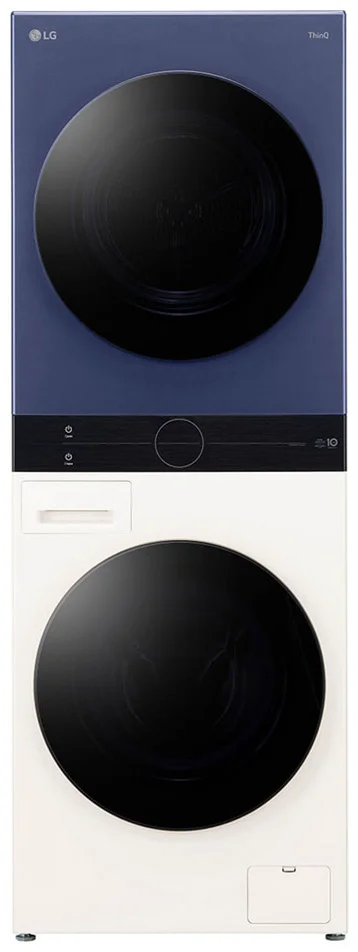 Стиральная машина с сушкой LG WashTower Objet  W4W8LVPK4HM 60х60х165.5см сине-бежевый