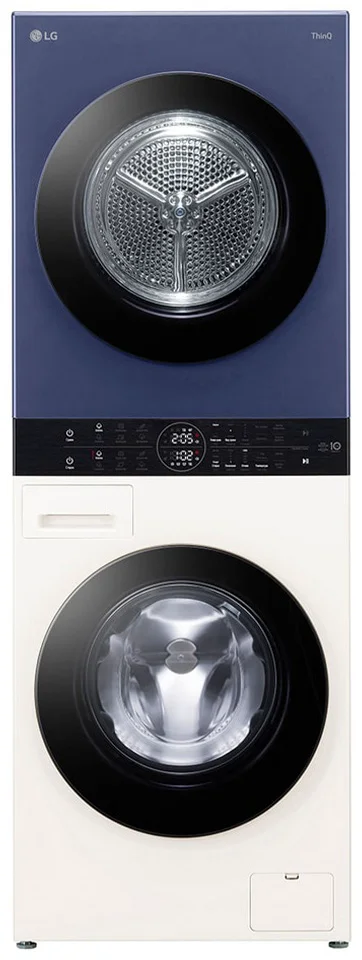 Стиральная машина с сушкой LG WashTower Objet  W4W8LVPK4HM 60х60х165.5см сине-бежевый