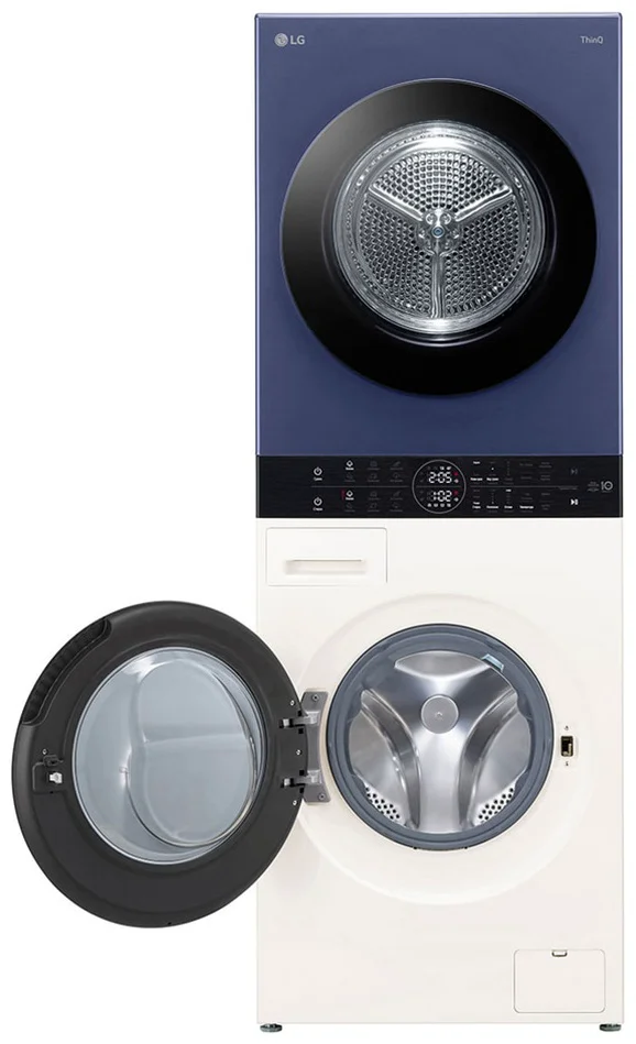 Стиральная машина с сушкой LG WashTower Objet  W4W8LVPK4HM 60х60х165.5см сине-бежевый купить,1129990
