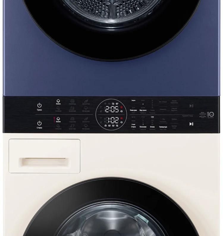 Стиральная машина с сушкой LG WashTower Objet  W4W8LVPK4HM 60х60х165.5см сине-бежевый купить,1129990