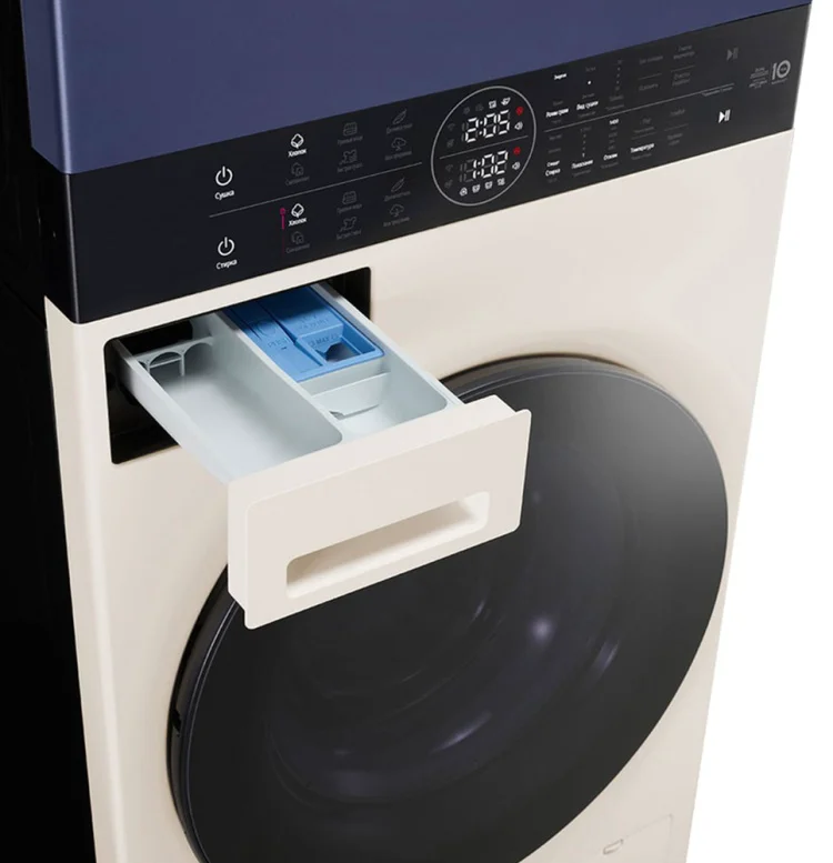Стиральная машина с сушкой LG WashTower Objet  W4W8LVPK4HM 60х60х165.5см сине-бежевый купить,1129990