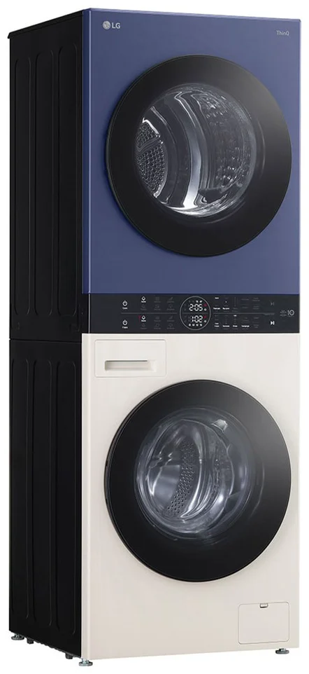 Стиральная машина с сушкой LG WashTower Objet  W4W8LVPK4HM 60х60х165.5см сине-бежевый