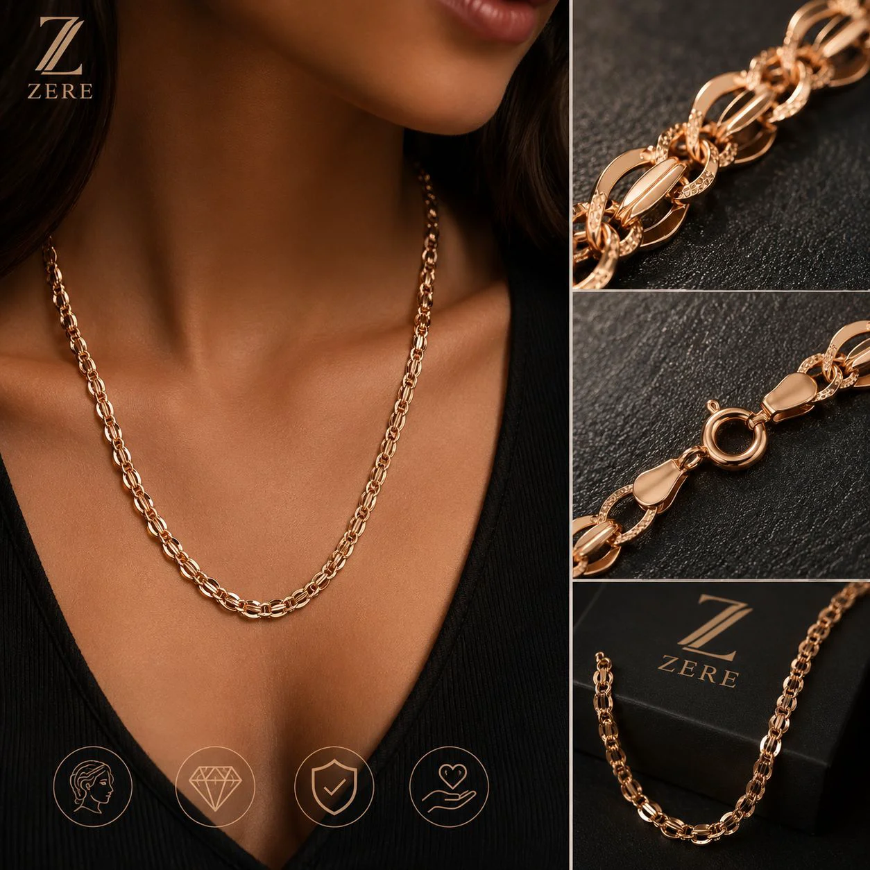 Цепь Zere ZR210504 золото 13.91гр 55см - ForteMarket Цепь Zere ZR210504 золото 13.91гр 55см купить,1104800