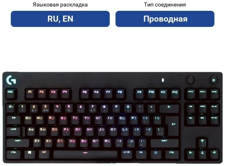 Клавиатура Logitech G Pro Mechanical Gaming черный купить,65990