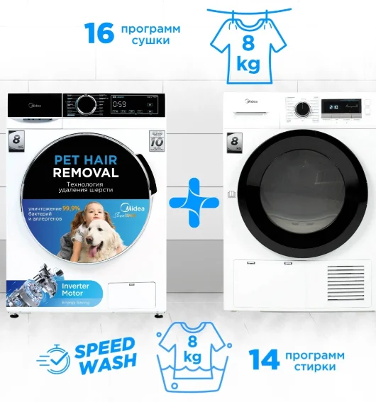 Стиральная машина Midea MFA01W80B/W-C + Подарок купить,NaN