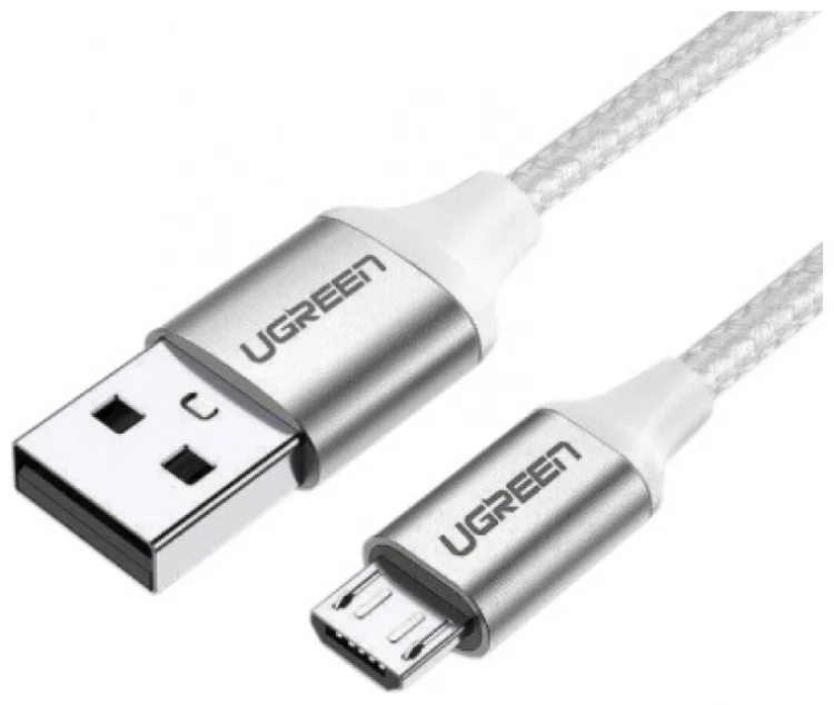 Кабель Ugreen US290 60153 USB-A to Micro-USB 2м белый