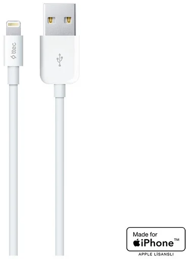 Кабель TTEC Lightning to USB 1.2м белый