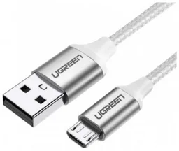 Кабель Ugreen US290 60153 USB-A to Micro-USB 2м белый
