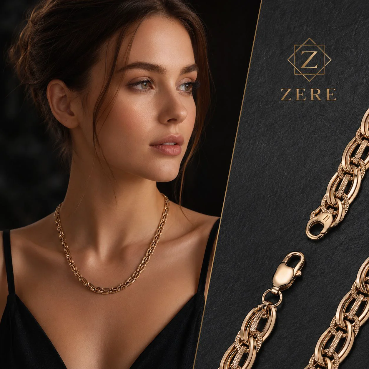 Цепочка Zere ZR210507 золото 14.64гр 55см