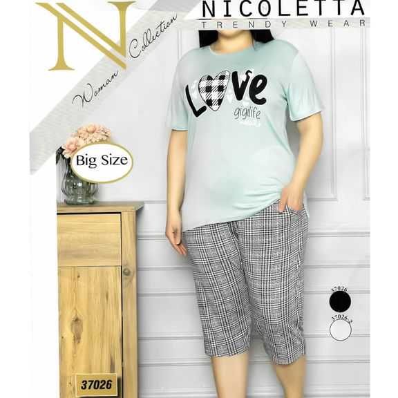 Пижама NicoLetta черная 5XL купить,22000