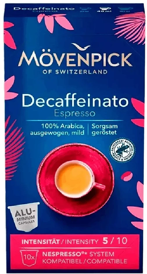 Капсулы для кофемашины Nespresso Movenpick Decaffeinato 10шт