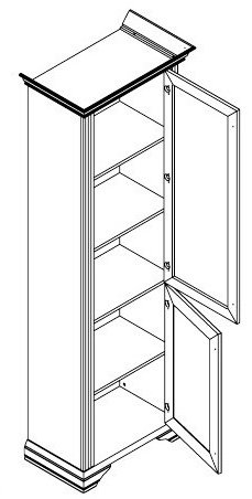 Распашной шкаф Гербор Вайт 2d, 76x221х43 см, белый купить,NaN