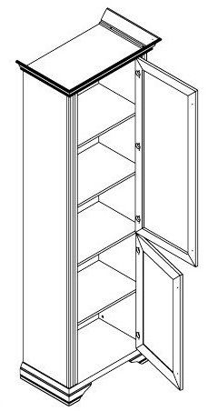 Распашной шкаф Гербор Вайт 2d, 76x221х43 см, белый купить,NaN