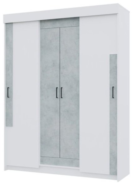 Шкаф-купе Горизонт Виктор, 160x210х52.6 см, белый, серый