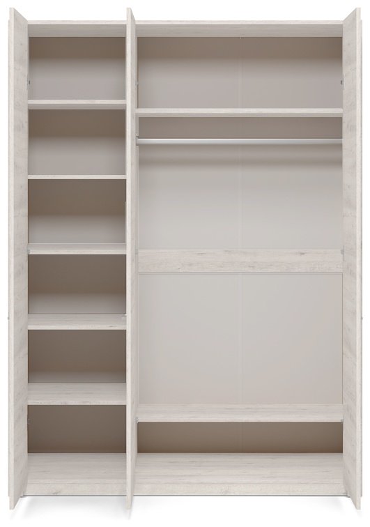 Распашной шкаф MySTAR Вирджиния, 146.6x197.7х58.6 см, белый, серый - ForteMarket Распашной шкаф MySTAR Вирджиния, 146.6x197.7х58.6 см, белый, серый купить,0