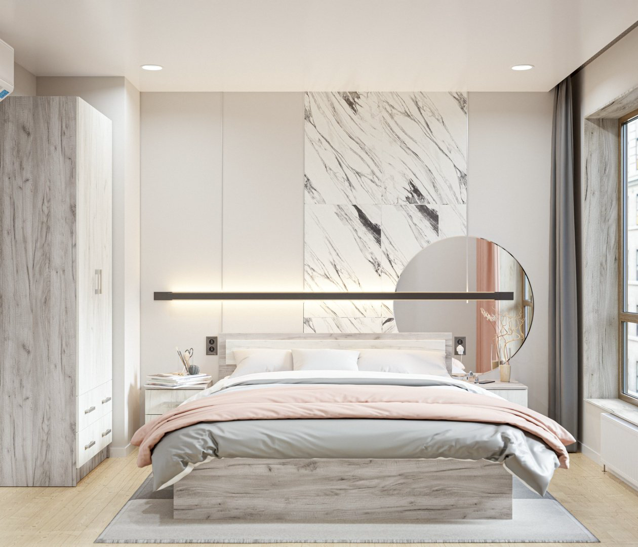 Шкаф Стендмебель Гармония ШК 603 М 80x220х50см серо-белый купить,NaN