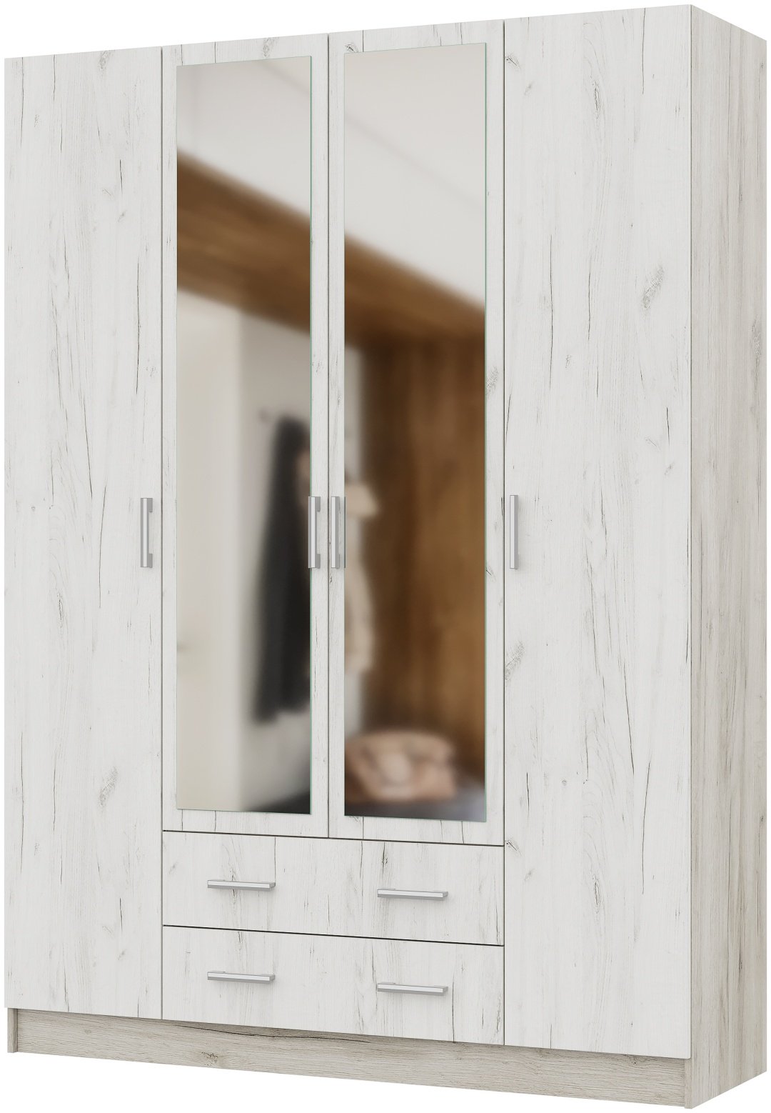 Распашной шкаф Стендмебель Гармония 4Д, 160x220х50 см, серый