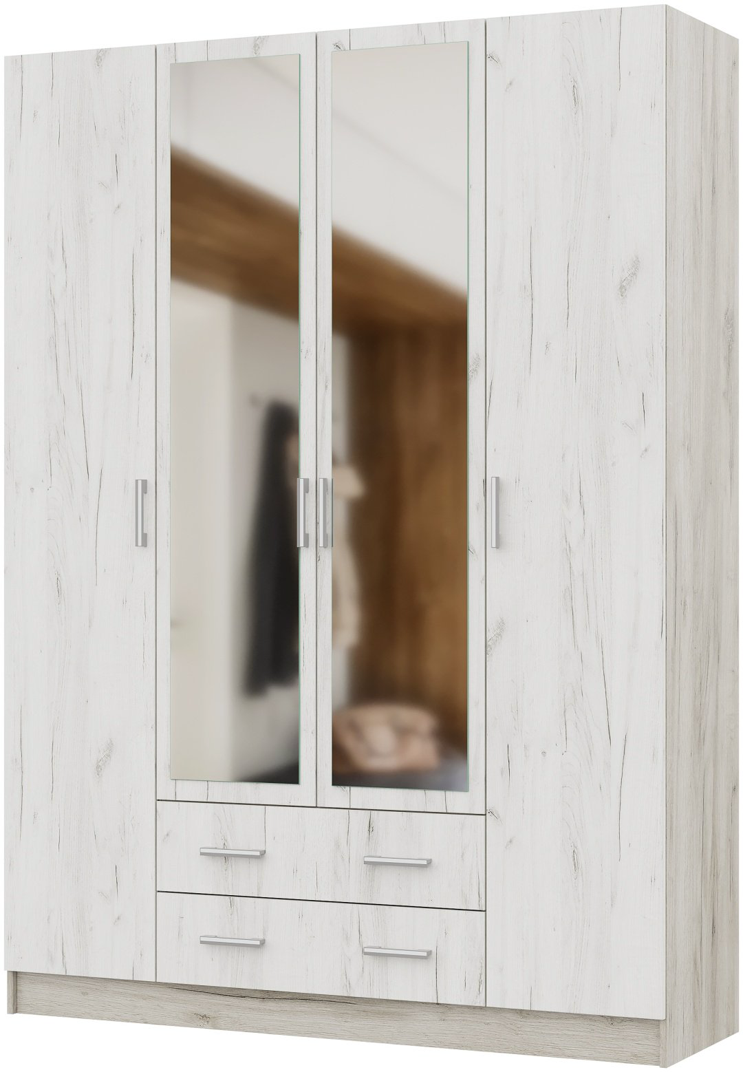 Распашной шкаф Стендмебель Гармония 4Д, 160x220х50 см, серый купить,NaN