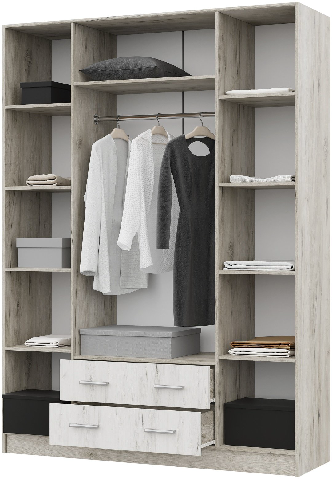 Распашной шкаф Стендмебель Гармония 4Д, 160x220х50 см, серый купить,NaN