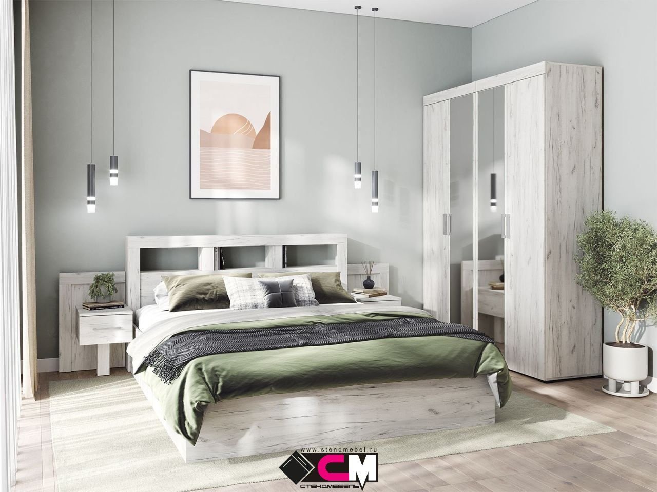 Распашной шкаф Стендмебель Гранд, 80x212х48 см, белый - ForteMarket Распашной шкаф Стендмебель Гранд, 80x212х48 см, белый купить,0