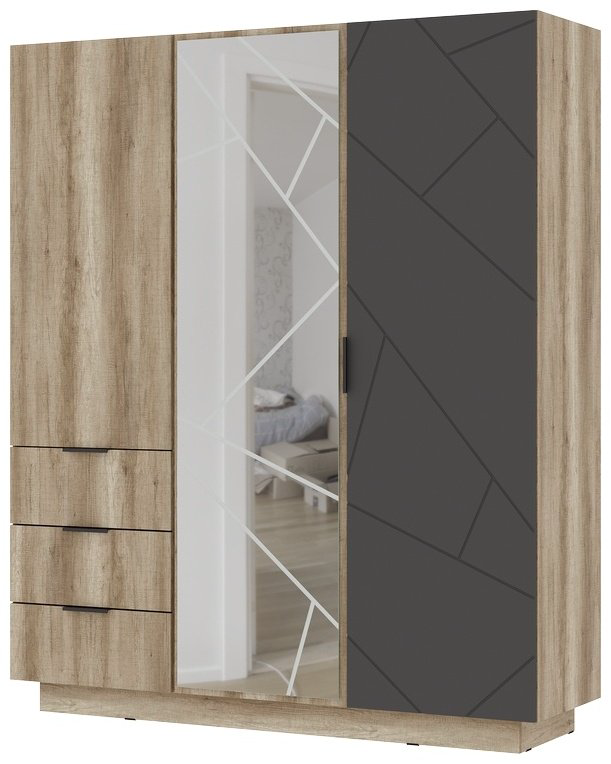 Шкаф Стендмебель Даллас 169.8x200.8х50.3см серо-коричневый купить,NaN