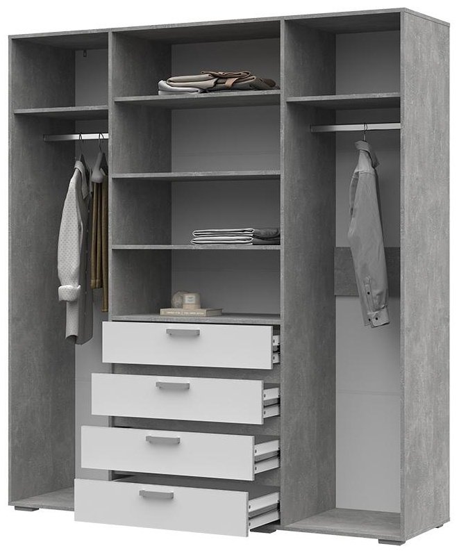 Распашной шкаф Стендмебель Денвер, 180x202х50.4 см, серый, белый - ForteMarket Распашной шкаф Стендмебель Денвер, 180x202х50.4 см, серый, белый купить,0