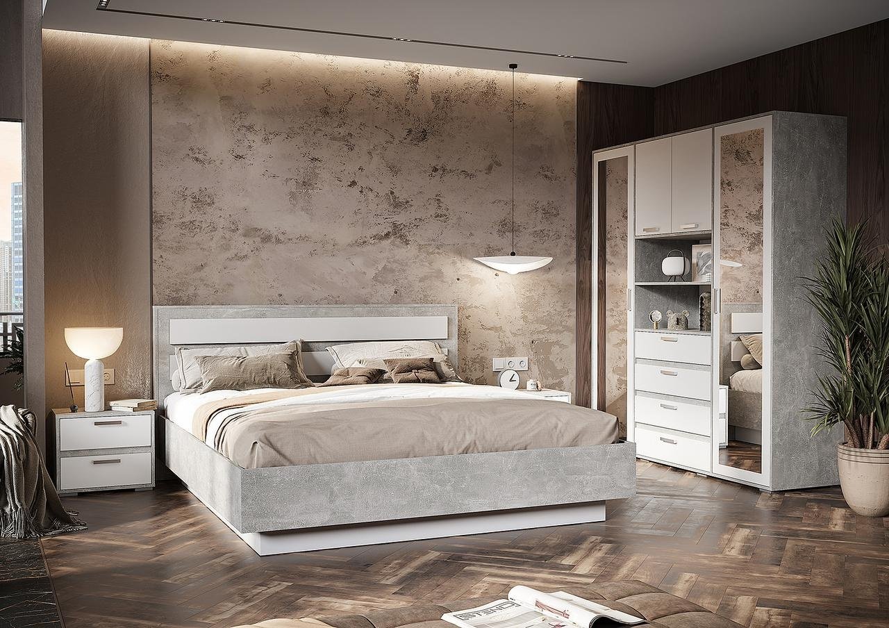 Распашной шкаф Стендмебель Денвер, 180x202х50.4 см, серый, белый - ForteMarket Распашной шкаф Стендмебель Денвер, 180x202х50.4 см, серый, белый купить,0