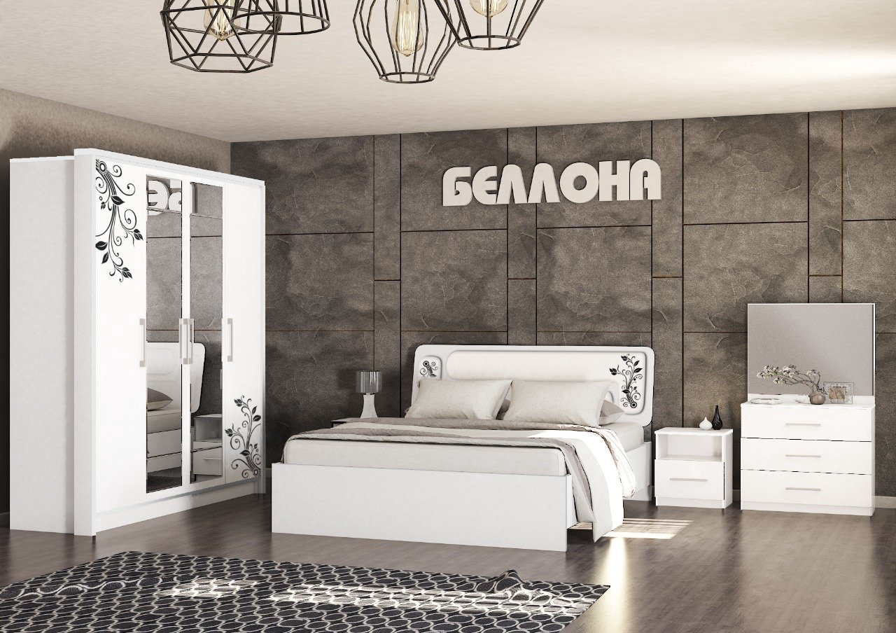 Гарнитур Беллона 4Д 160х200см белый купить,NaN