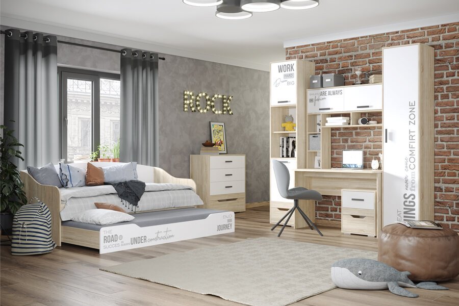 Распашной шкаф MLK Джуниор 45.2x222х43см коричневый купить,NaN