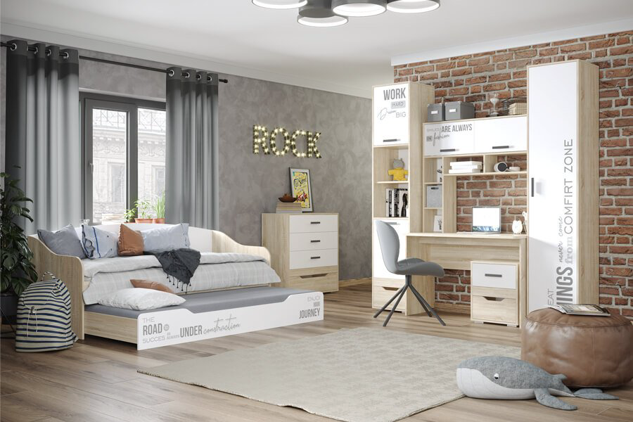 Распашной шкаф MLK Джуниор 45.2x222х43см коричневый купить,NaN