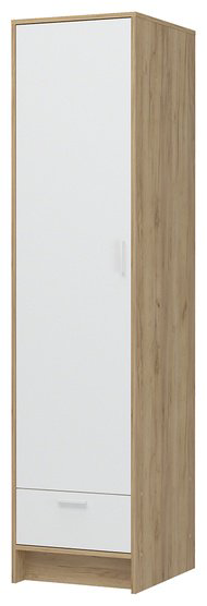 Шкаф-пенал Стендмебель Ирис, 48.5x200х55 см, белый, золотой купить,NaN