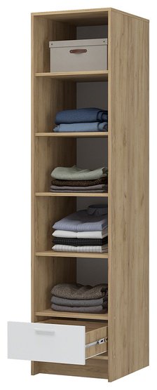 Шкаф-пенал Стендмебель Ирис, 48.5x200х55 см, белый, золотой купить,0