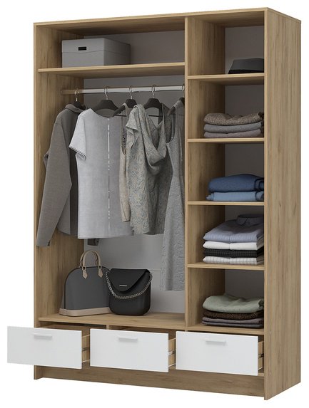 Шкаф Стендмебель Ирис 138.5x200х55см коричнево-белый купить,NaN