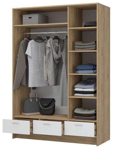 Шкаф Стендмебель Ирис 138.5x200х55см коричнево-белый купить,NaN