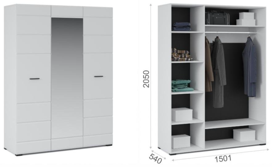 Распашной шкаф Imperial Йорк 150.1x205х54см белый купить,NaN