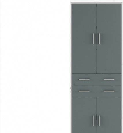 Распашной шкаф Гербор Каби 011 REG4D2S/220, 79x221х35 см, серый купить,NaN