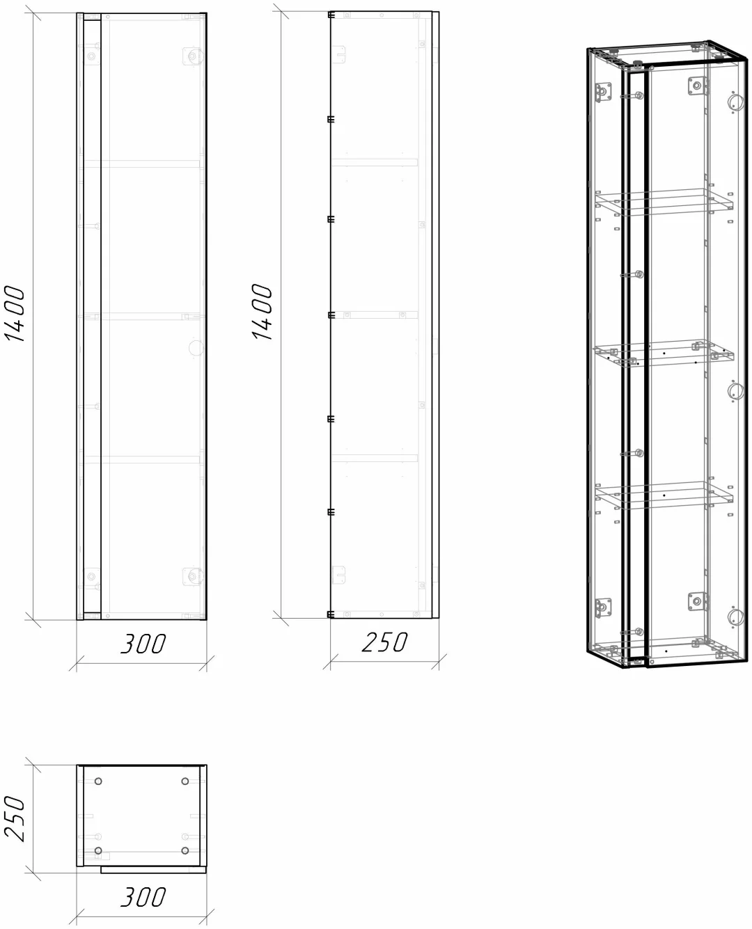 Пенал подвесной Grossman Юнит-30см коричневый купить,NaN