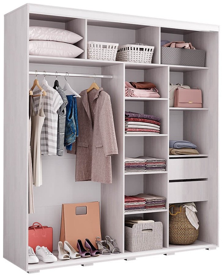 Шкаф-купе BTS Крафт 6, 196x218х59 см, белый - ForteMarket Шкаф-купе BTS Крафт 6, 196x218х59 см, белый купить,0