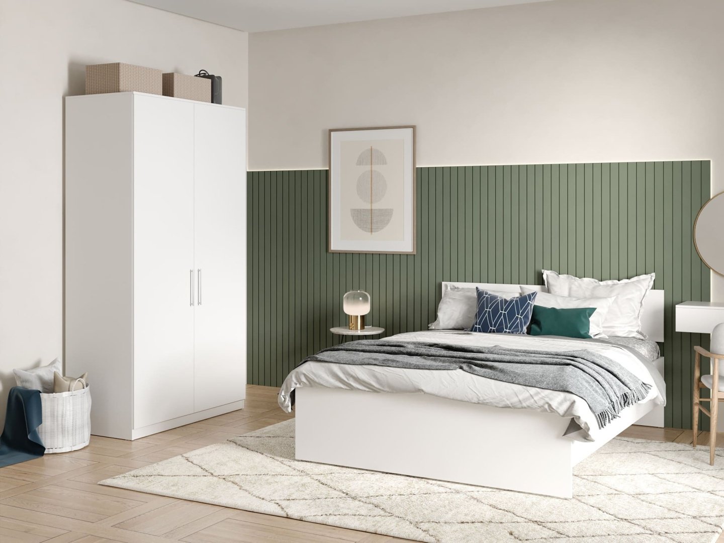 Распашной шкаф Мебель Азии Медина 2Д, 120.2x221.6х60 см, белый купить,0