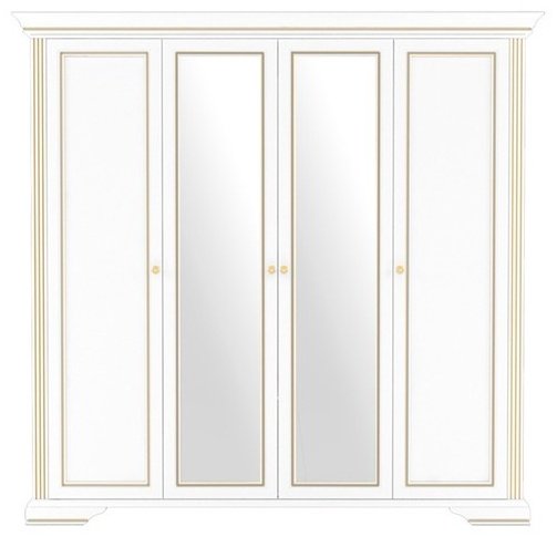 Распашной шкаф Гербор Вайт 4D2S, 226.5x221х63.5 см, белый