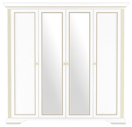 Распашной шкаф Гербор Вайт 4D2S, 226.5x221х63.5 см, белый купить,NaN