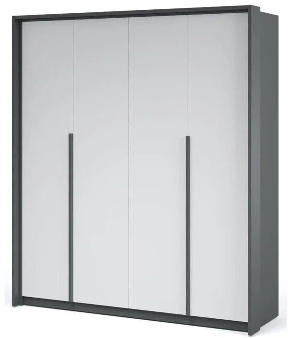 Шкаф распашной Мишель 183x210х61см бело-серый купить,NaN
