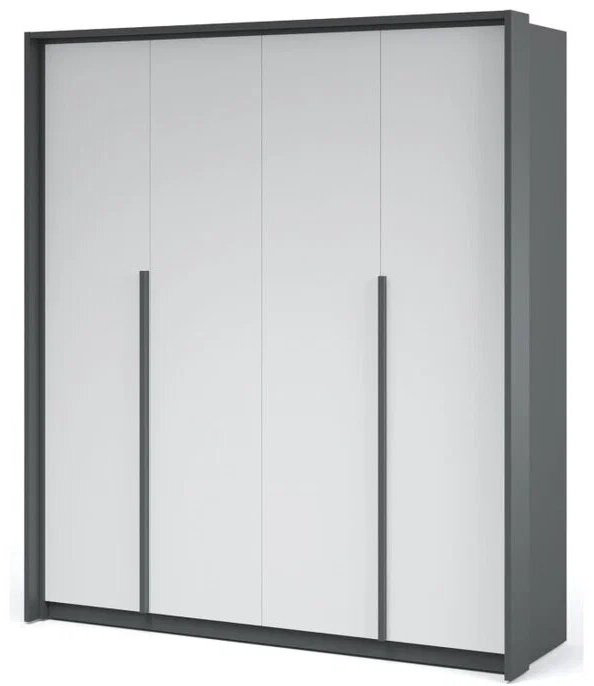 Шкаф распашной Мишель 183x210х61см бело-серый купить,NaN