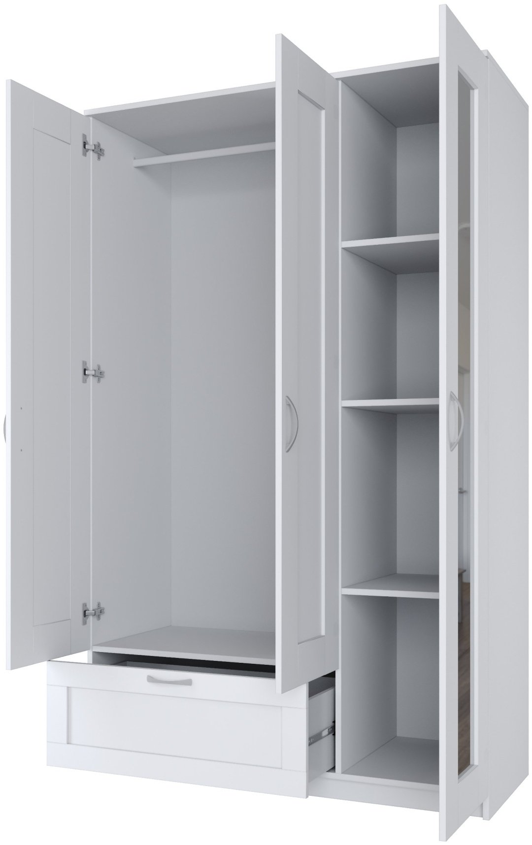 Распашной шкаф Гуд Лакк СИР-03, 117.1x190х50.2 см, белый купить,0