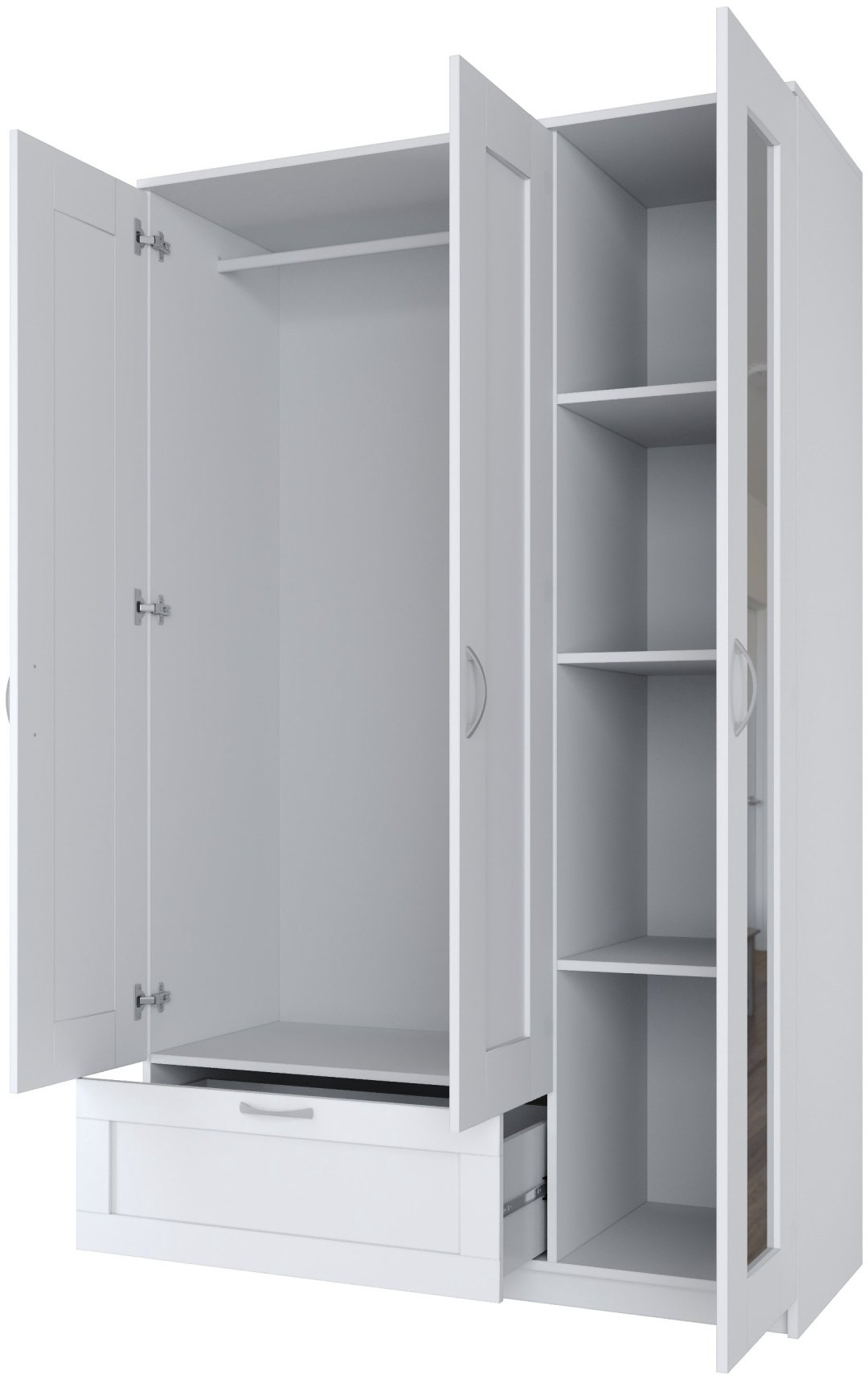 Распашной шкаф Гуд Лакк СИР-03, 117.1x190х50.2 см, белый купить,NaN