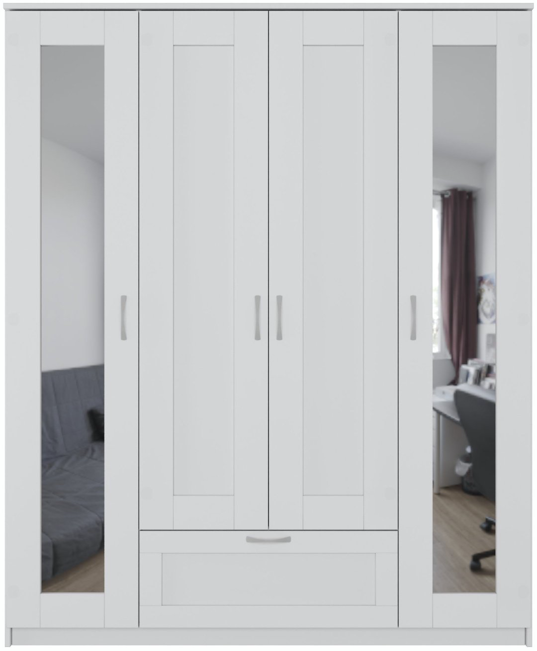 Распашной шкаф Гуд Лакк СИР-04.2, 156x190х50.2 см, белый купить,NaN