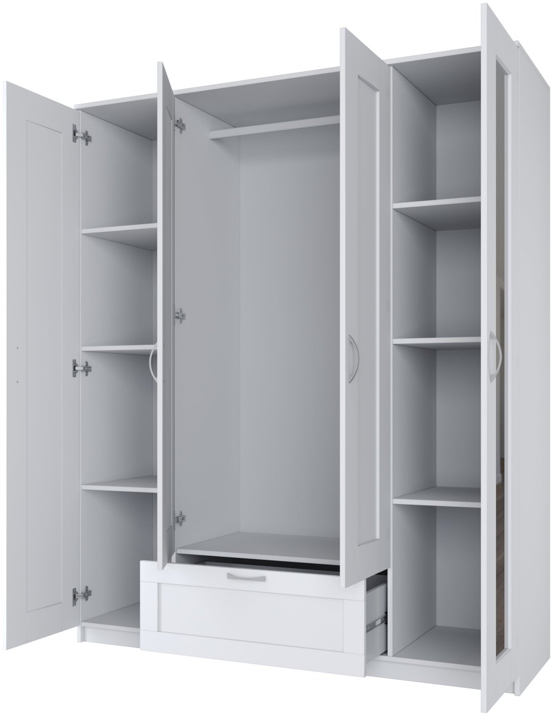 Распашной шкаф Гуд Лакк СИР-04.2, 156x190х50.2 см, белый купить,0