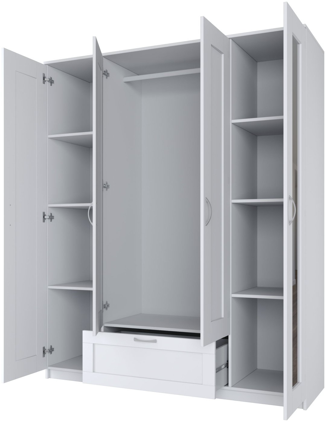 Распашной шкаф Гуд Лакк СИР-04.2, 156x190х50.2 см, белый купить,NaN